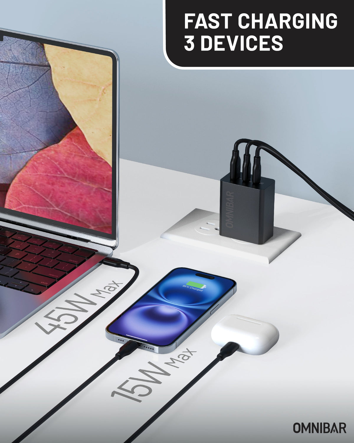 Juno 3-Port GaN Wall Charger 65W
