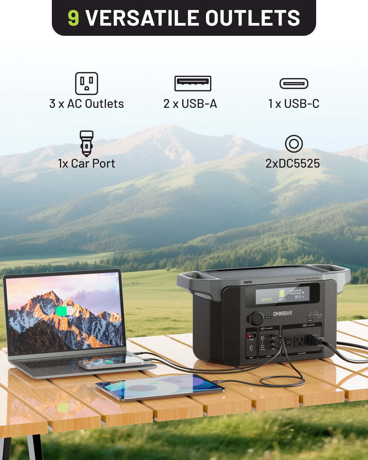 Mobi Portable Power Station 600W | 655Wh