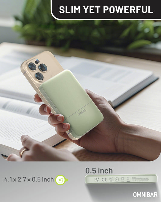 Miko Slim Magnetic Power Bank 5K, Green