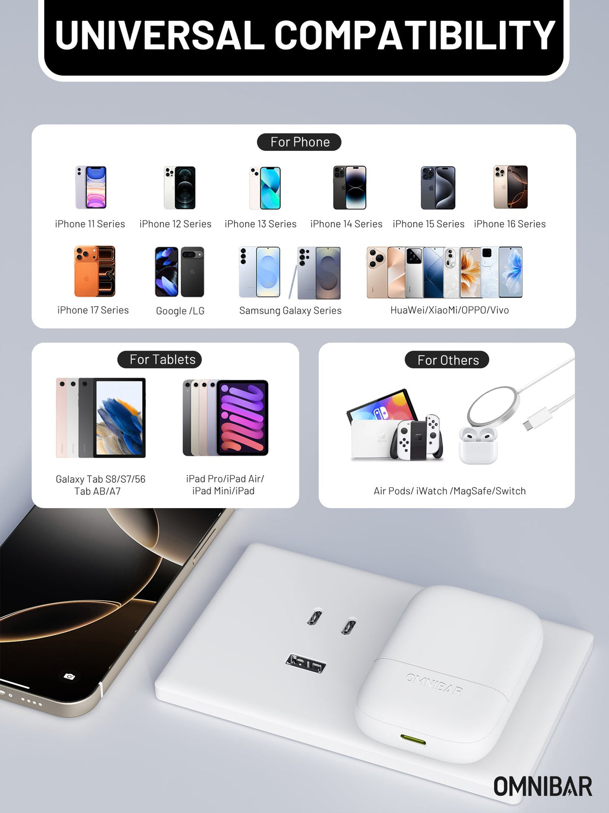 Nubi Flat USB-C Wall Charger 30W, White