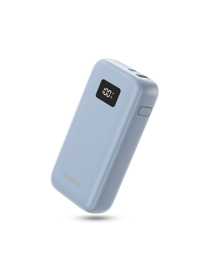 Omnibar 10,000mAh Portable Power Bank, PD30W, Ice Lake Blue