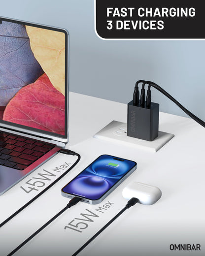 Juno 3-Port GaN Wall Charger 65W