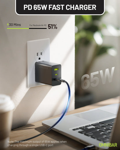 Juno 3-Port GaN Wall Charger 65W