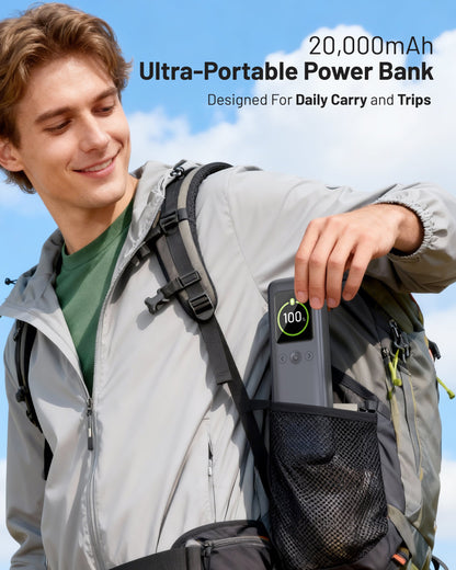 Aero 20,000mAh 3-Port Laptop Power Bank, PD140W, Space Gray