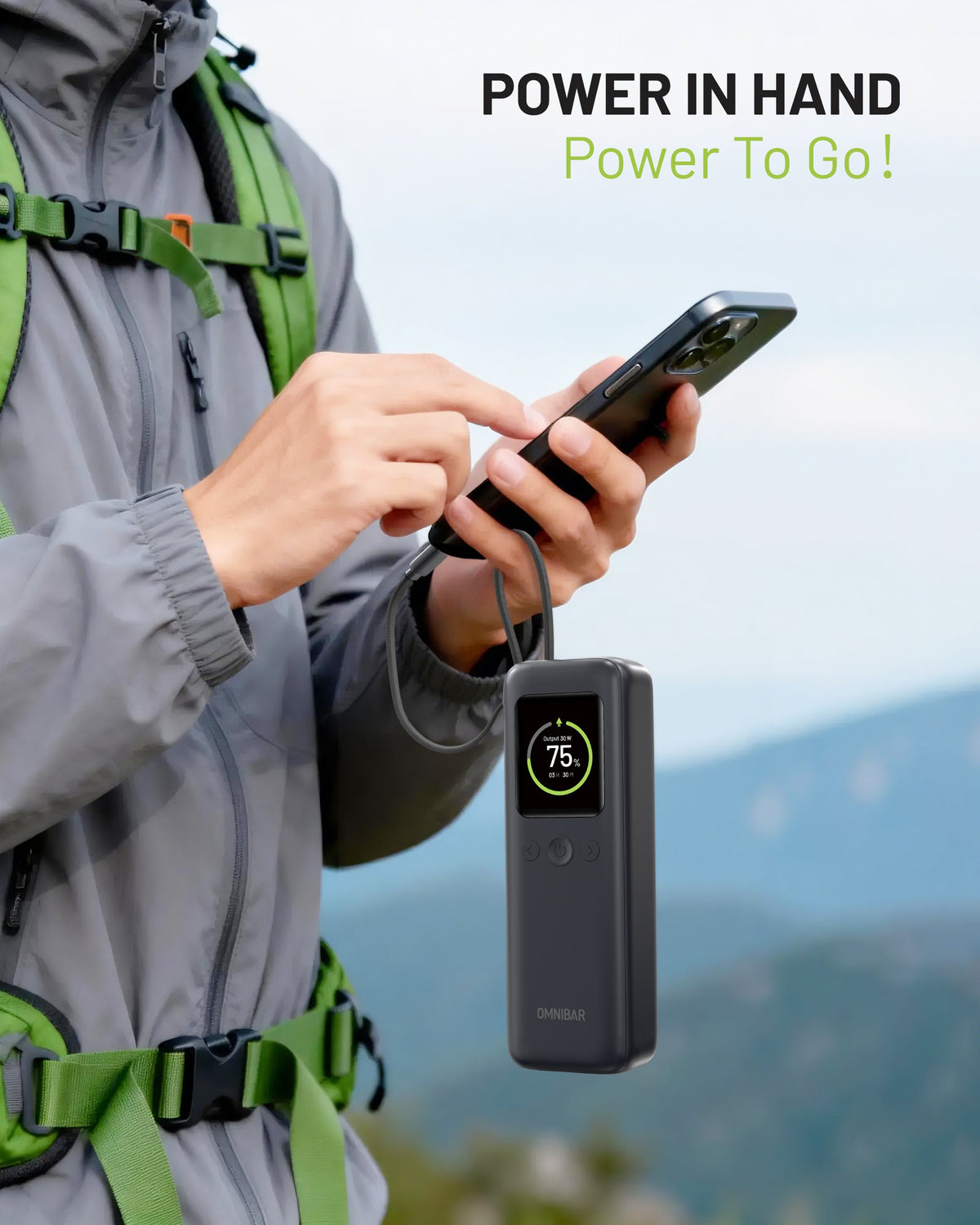 Aero 20,000mAh 3-Port Laptop Power Bank, PD140W, Space Gray