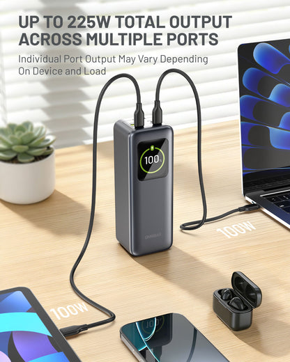 Kova 25,200mAh 4-Port Laptop Power Bank, Total Output 225W Max, Space Gray