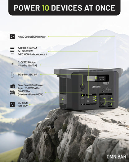 Rova Portable Power Station 1000W | 1075Wh