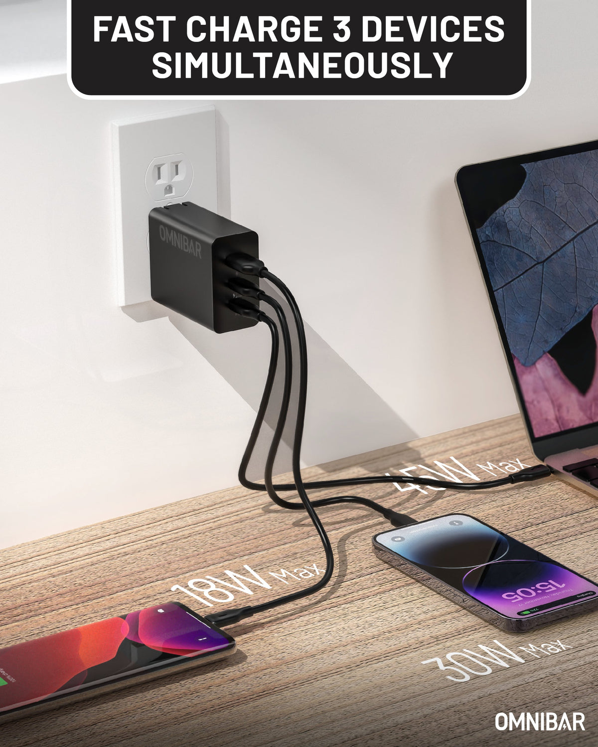 Juno 3-Port GaN Wall Charger 100W