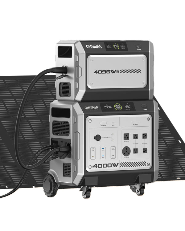 Vanta 4000 Portable Power Station 4096Wh & 4096wh portable battery pack & 400W Solar Panel, 4000W (Peak 4096W) LiFePO4 Battery & , 3H Fast Charge, 15 Outlets, UPS 10ms, Solar Generator for Home Backup, Camping, RV, Emergencies