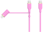 Yumi Silicone USB-C to USB-C Cable with Lightning Adapter (6FT, Pink)