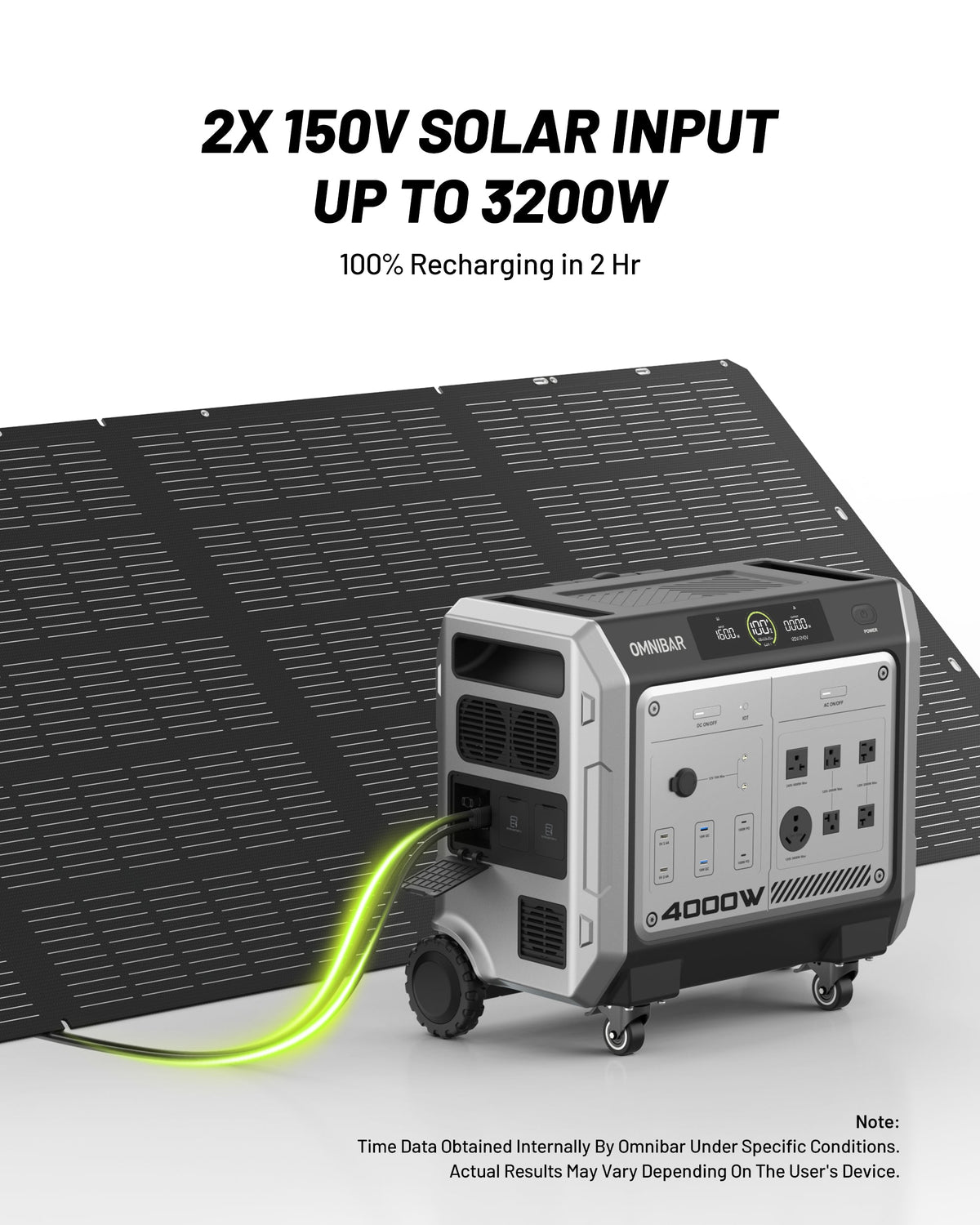 Vanta 4000 Portable Power Station 4096Wh & 400W Solar Panel, 4000W (Peak 4096W) LiFePO4 Battery,  3H Fast Charge, 15 Outlets, UPS 10ms, Solar Generator for Home Backup, Camping, RV, Emergencies