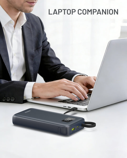 Kova 25,000mAh Cable-Connect Power Bank, PD100W, Cosmic Black