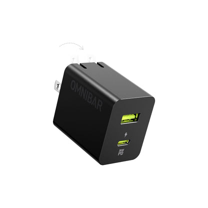 Pogo Dual-Port USB-C GaN Wall Charger 35W, Black