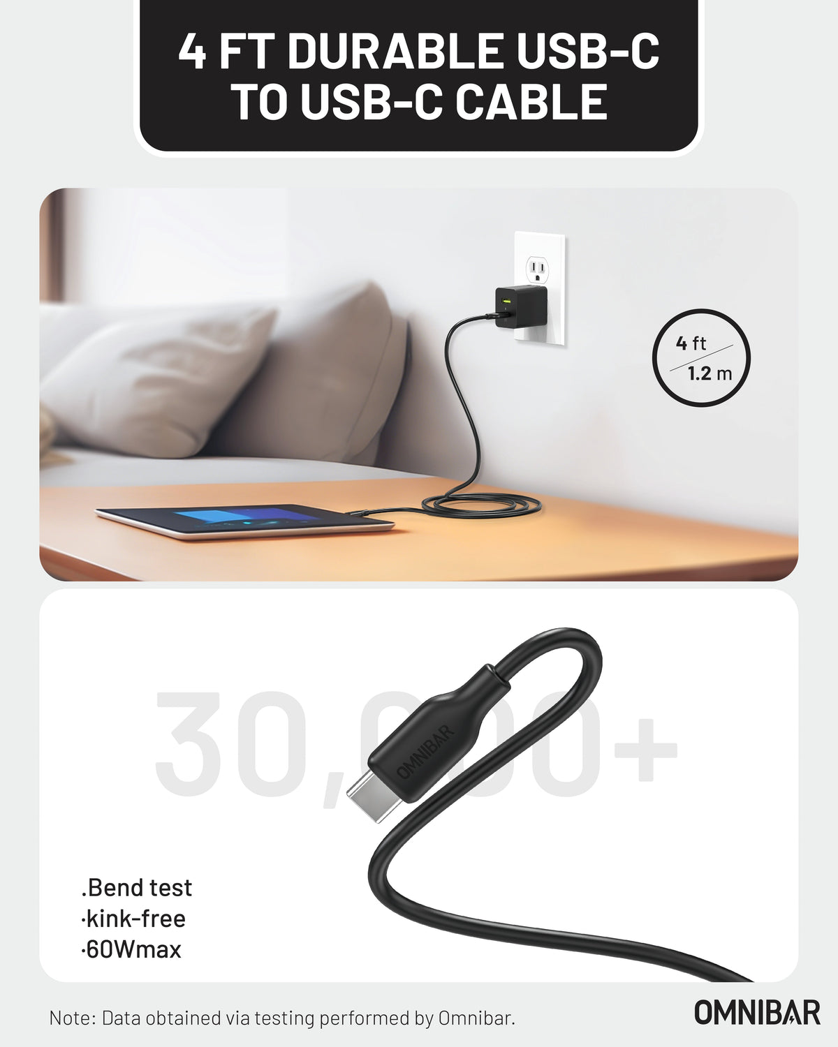 Pogo Dual-Port GaN Wall Charger 35W + USB-C to USB-C Cable, Black