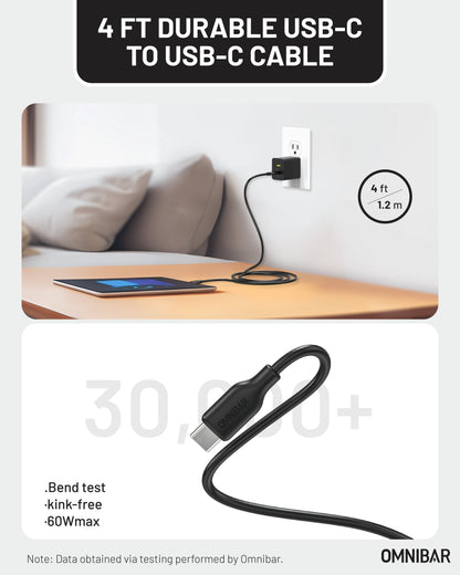 Pogo Dual-Port GaN Wall Charger 35W + USB-C to USB-C Cable, Black