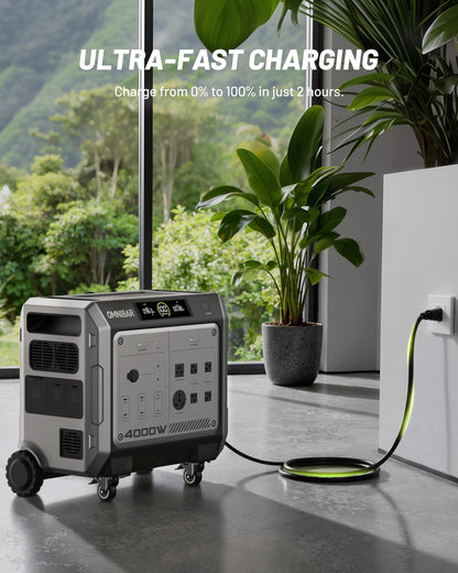 Vanta 4000 Portable Power Station 4096Wh & 400W Solar Panel, 4000W (Peak 4096W) LiFePO4 Battery,  3H Fast Charge, 15 Outlets, UPS 10ms, Solar Generator for Home Backup, Camping, RV, Emergencies