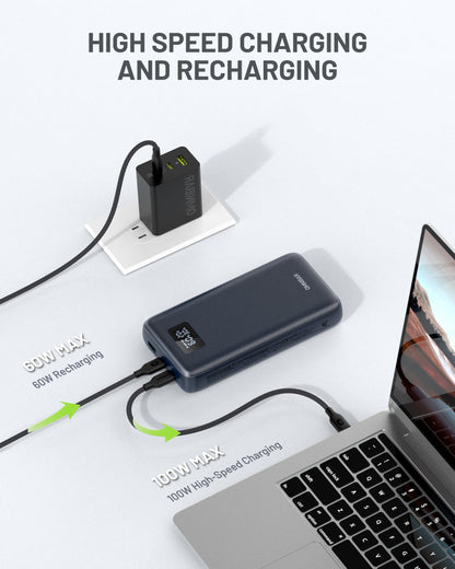 Kova 25,000mAh Portable Power Bank, PD100W, Cosmic Black
