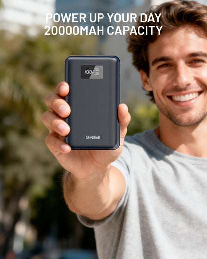 Omnibar 20,000mAh Portable Power Bank, PD100W, Cosmic Black