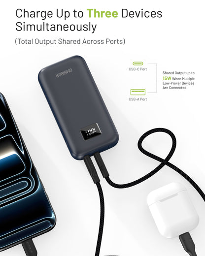 Omnibar 10,000mAh Portable Power Bank, PD30W, Cosmic Black