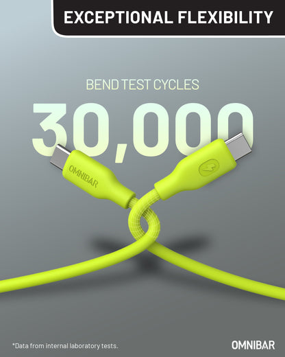 Yumi Silicone USB-C to Lightning Cable (6FT, Lime Green )