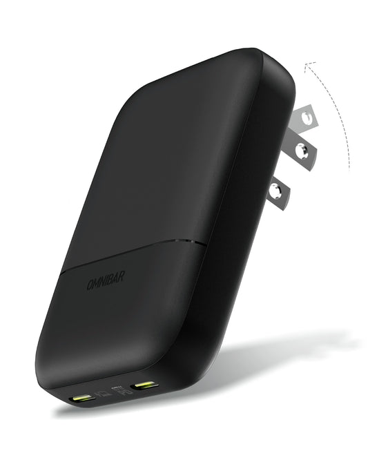 Nubi Flat Dual USB-C Wall Charger 67W, Black