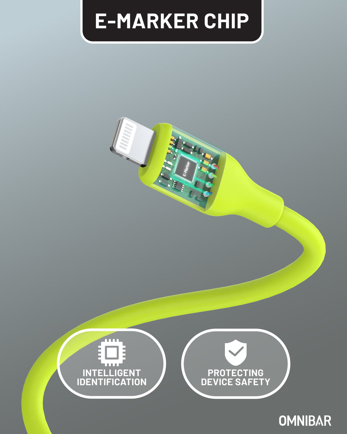 Yumi Silicone USB-C to Lightning Cable (6FT, Lime Green )