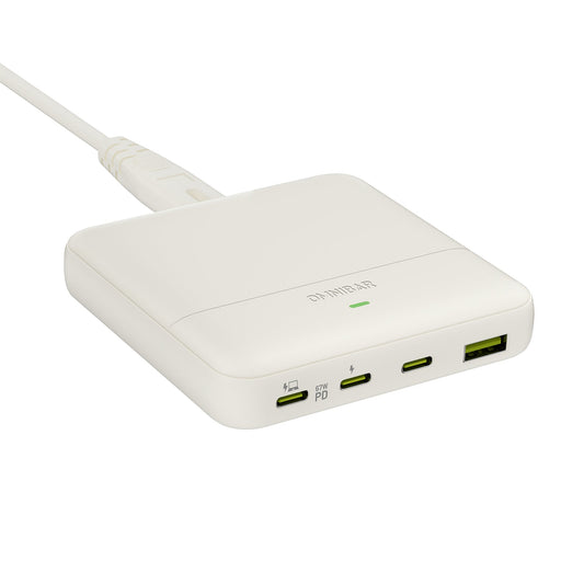 Omnibar 67W 4-Port Slim Charging Station, Ivory White