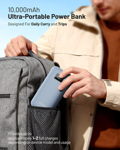 Omnibar 10,000mAh Portable Power Bank, PD30W, Ice Lake Blue