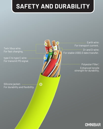 Yumi Silicone USB-C to Lightning Cable (6FT, Lime Green )