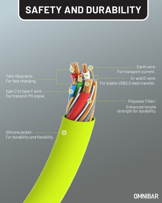 Yumi Silicone USB-C to Lightning Cable (6FT, Lime Green )
