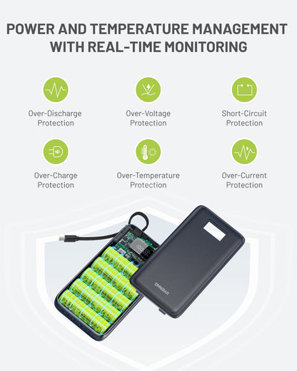 Kova 25,000mAh Cable-Connect Power Bank, PD100W, Cosmic Black