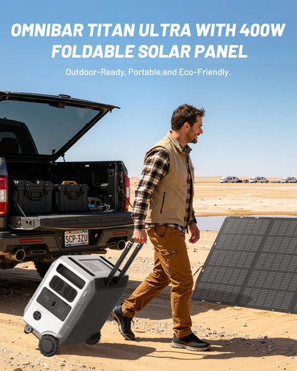Vanta 4000 Portable Power Station 4096Wh & 400W Solar Panel, 4000W (Peak 4096W) LiFePO4 Battery,  3H Fast Charge, 15 Outlets, UPS 10ms, Solar Generator for Home Backup, Camping, RV, Emergencies