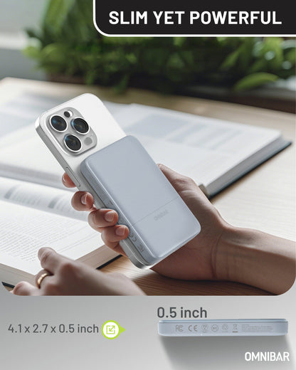 Miko Slim Magnetic Power Bank 5K, Skye Blue