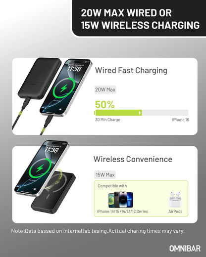 Miko Slim Magnetic Power Bank 5K, Black