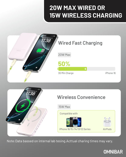 Miko Slim Magnetic Power Bank 5K, Purple