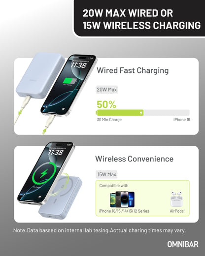 Niko Magnetic Power Bank 10K, Skye Blue