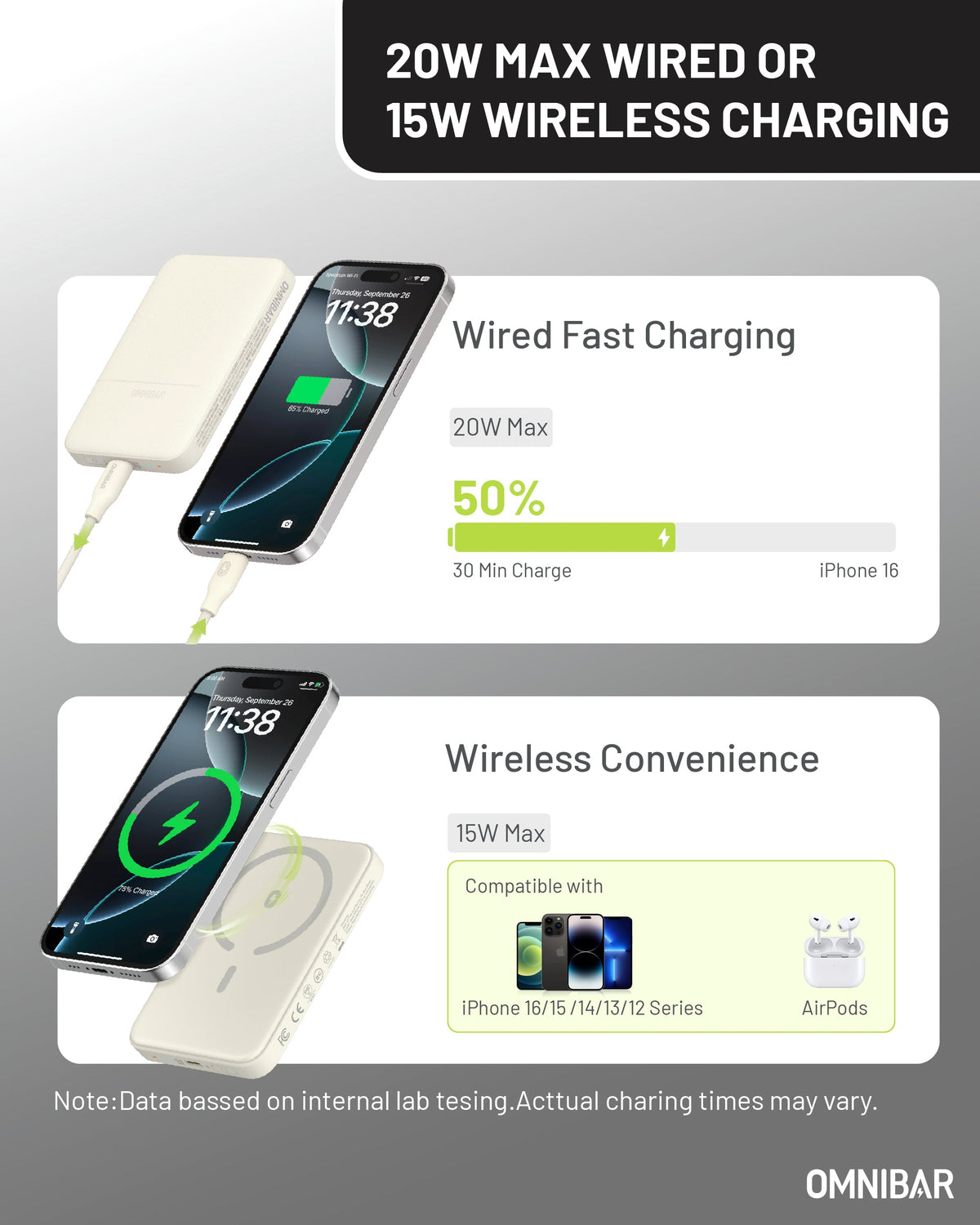 Miko Slim Magnetic Power Bank 5K, Ivory White