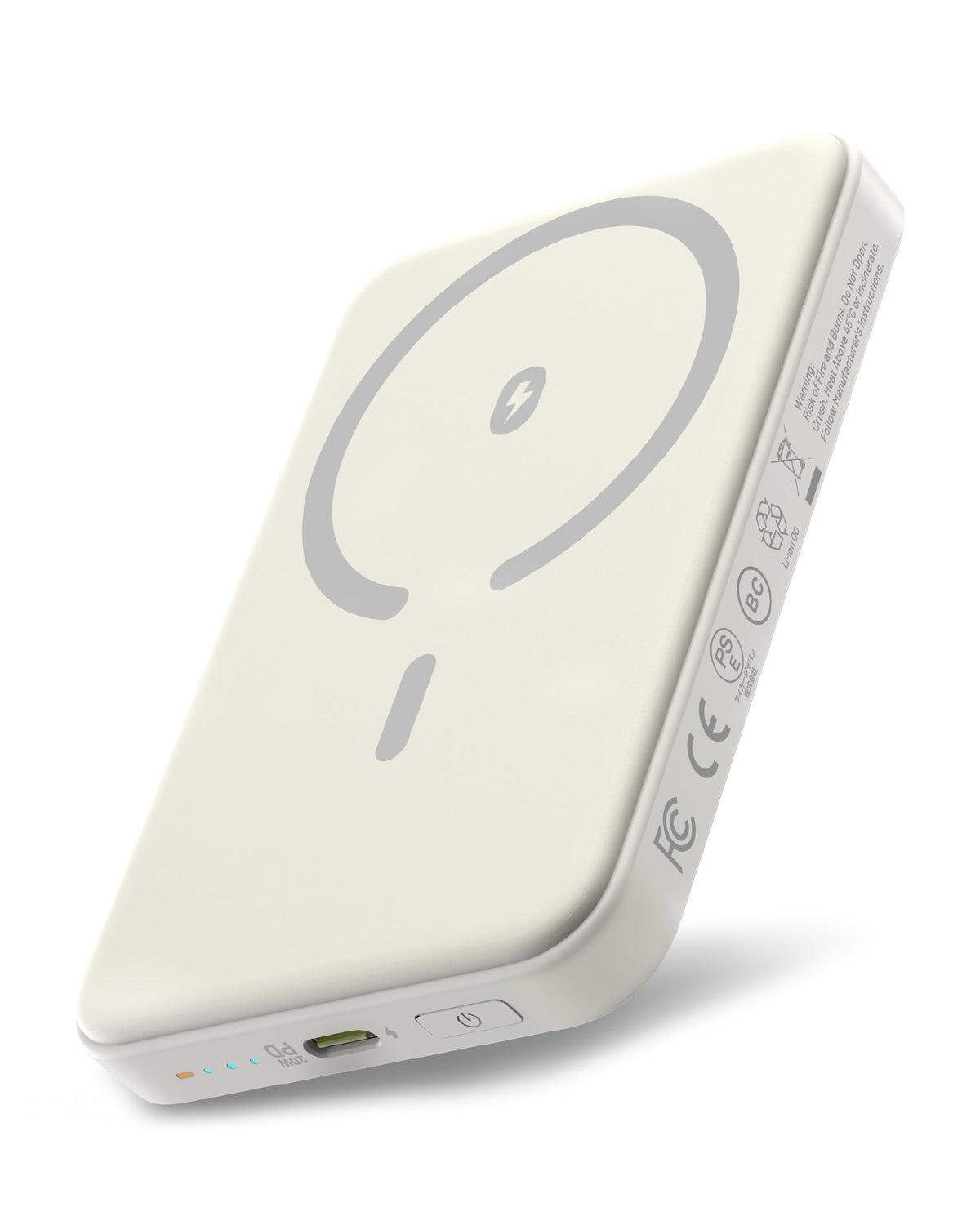 Miko Slim Magnetic Power Bank 5K, Ivory White