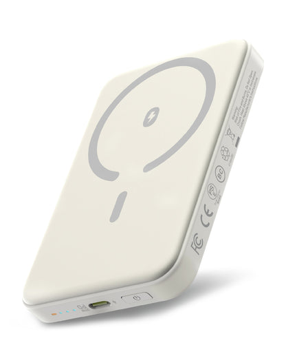 Miko Slim Magnetic Power Bank 5K, Ivory White