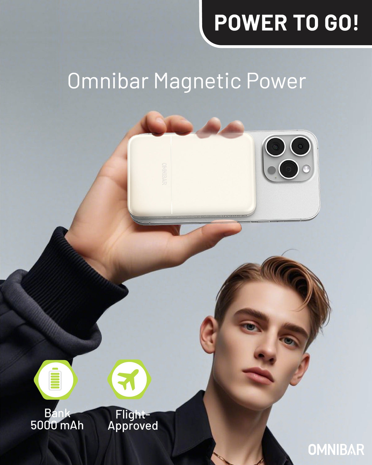 Miko Slim Magnetic Power Bank 5K, Ivory White