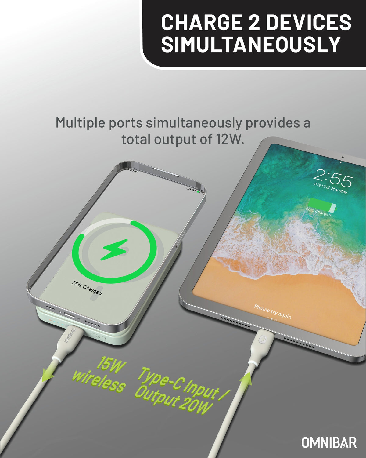 Miko Slim Magnetic Power Bank 5K, Green