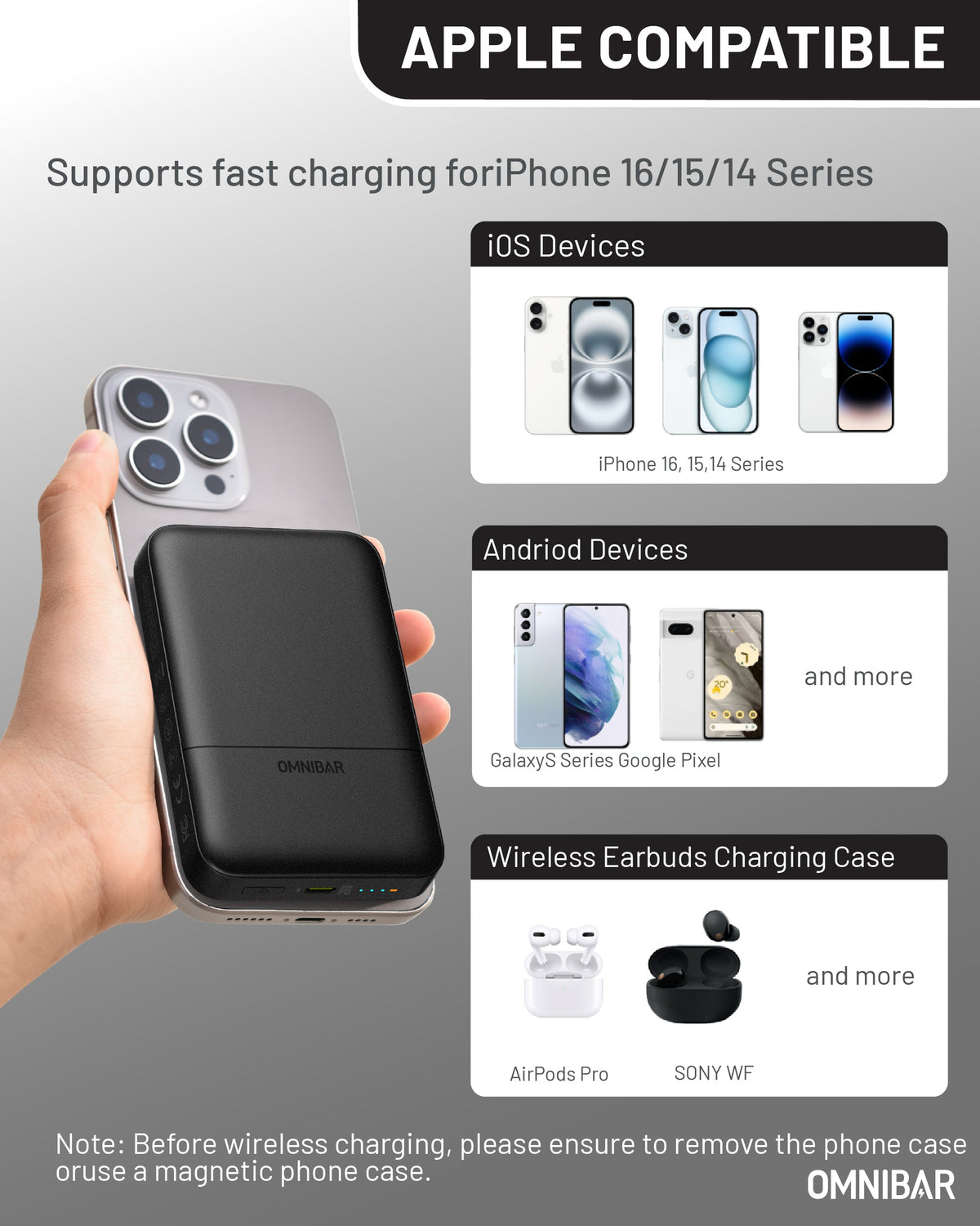Niko Magnetic Power Bank 10K, Black