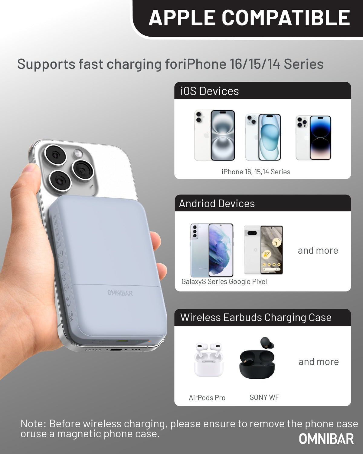Niko Magnetic Power Bank 10K, Skye Blue