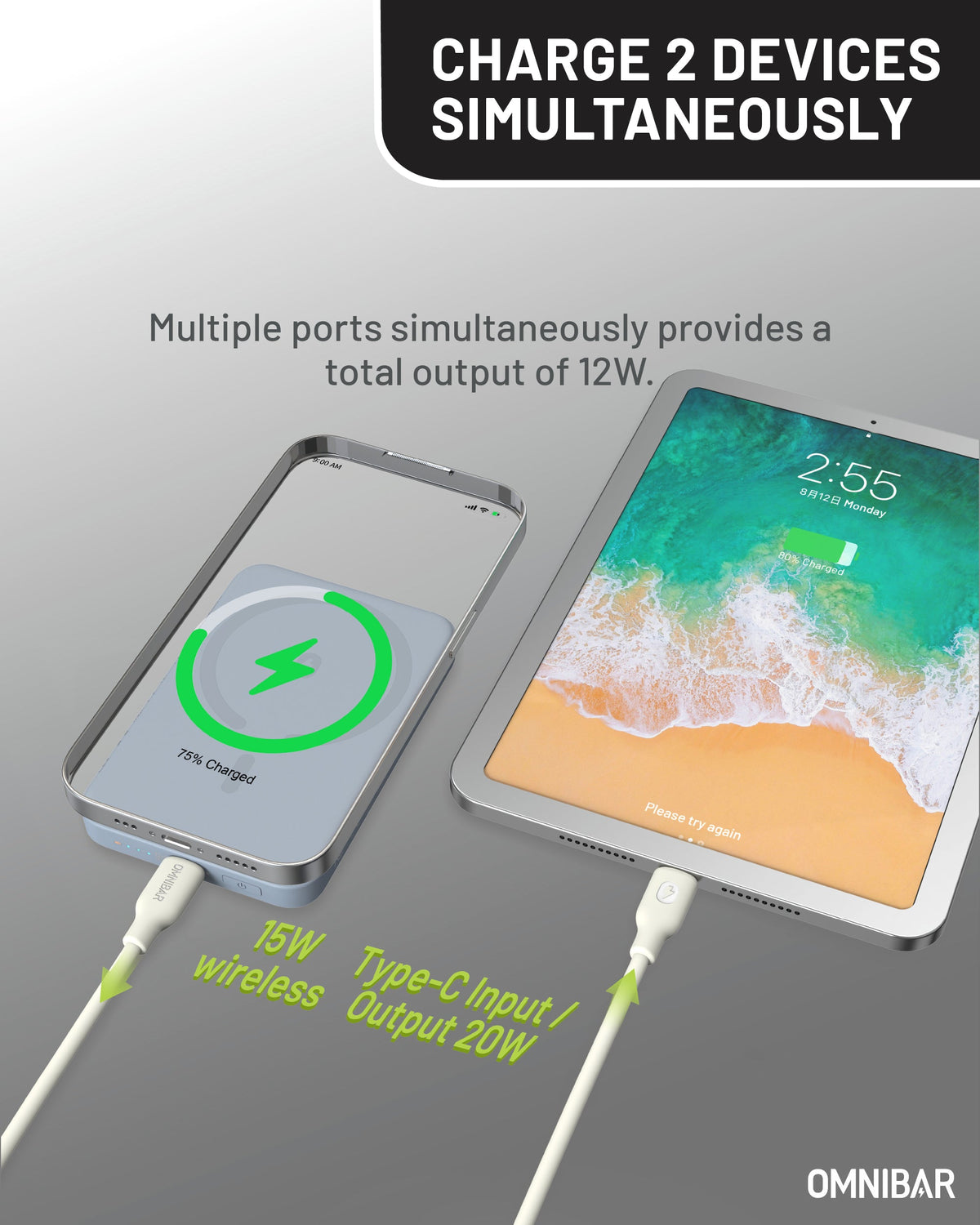 Miko Slim Magnetic Power Bank 5K, Skye Blue