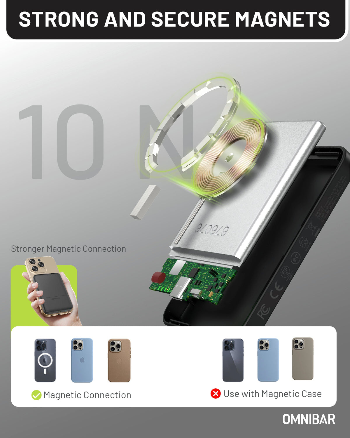 Miko Slim Magnetic Power Bank 5K, Black