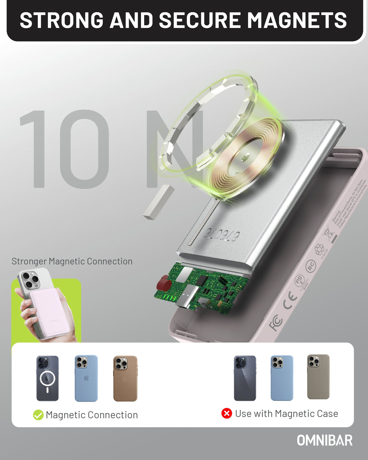 Miko Slim Magnetic Power Bank 5K, Purple