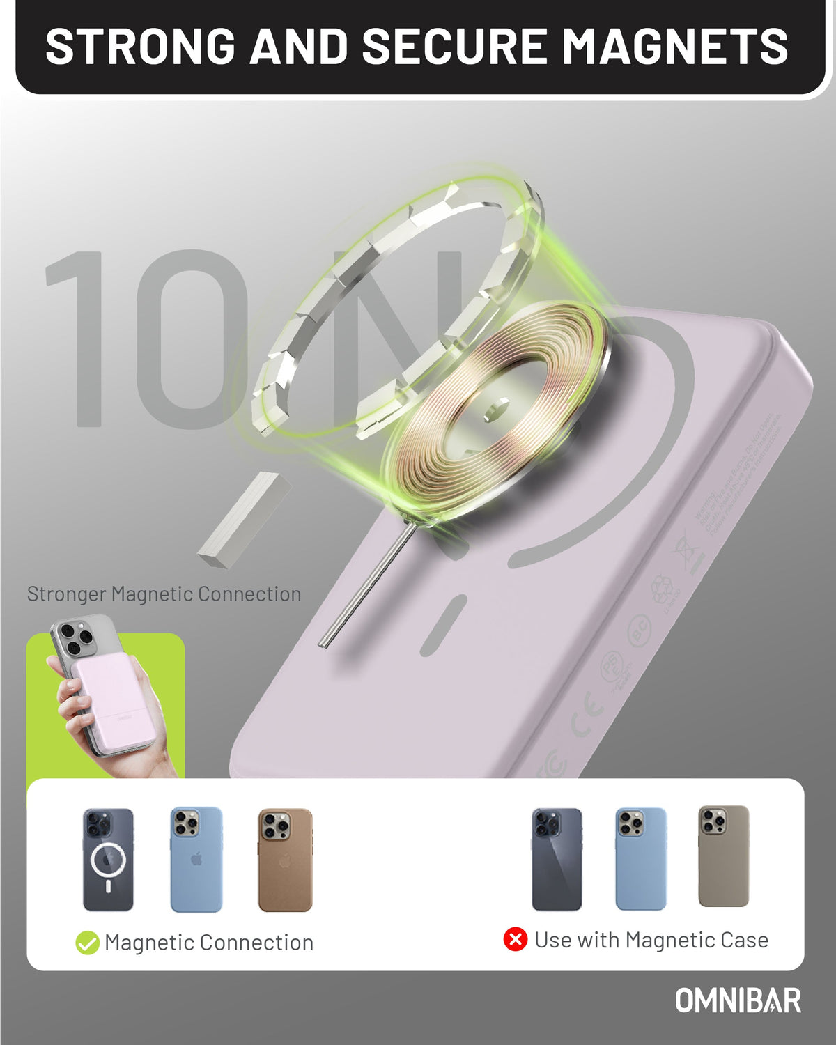 Niko Magnetic Power Bank 10K, Purple