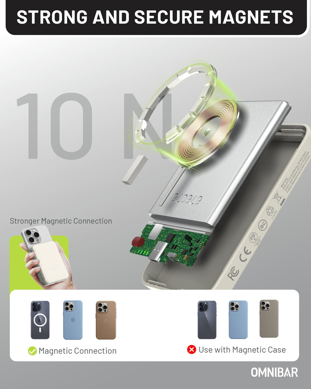 Miko Slim Magnetic Power Bank 5K, Ivory White