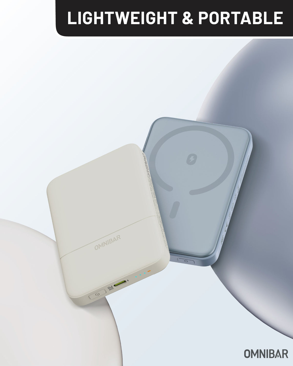 Miko Slim Magnetic Power Bank 5K, Skye Blue