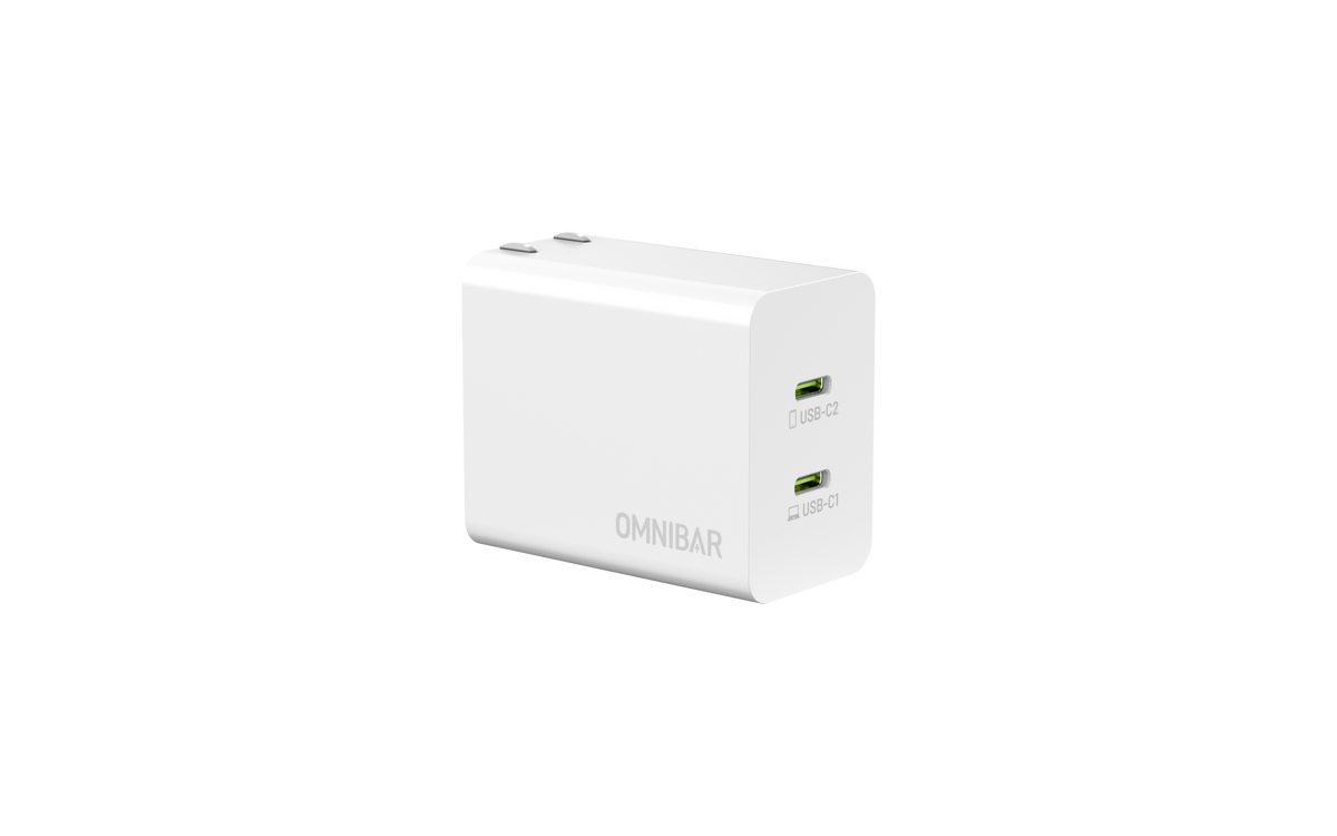 Kumo 45W Dual USB C Wall Charger + USB-C to USB-C Cable, White